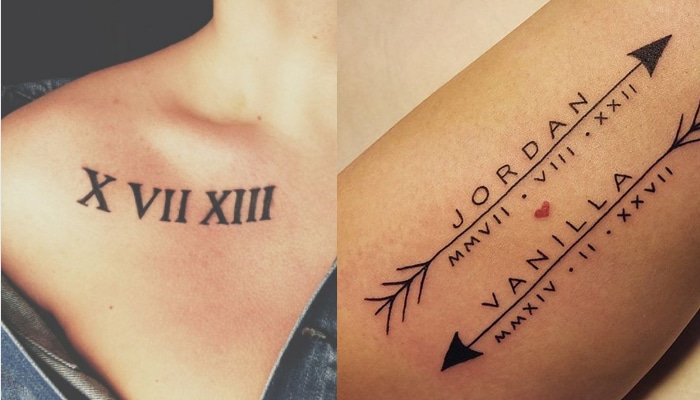 tatuajes con fechas y símbolos