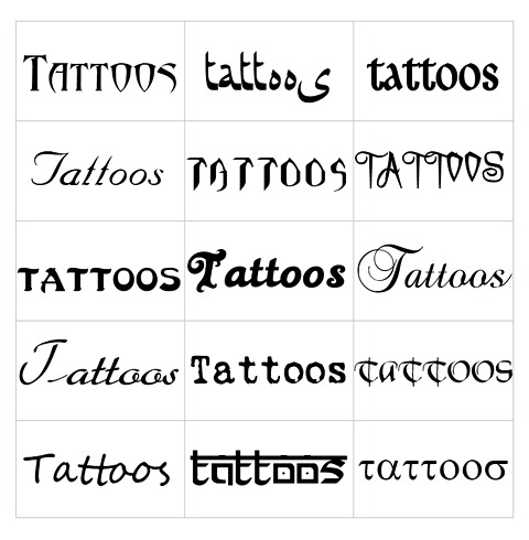 Tipografía tattoo cursiva