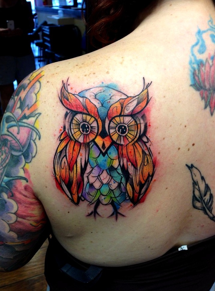 Tatuaje buho fantasía