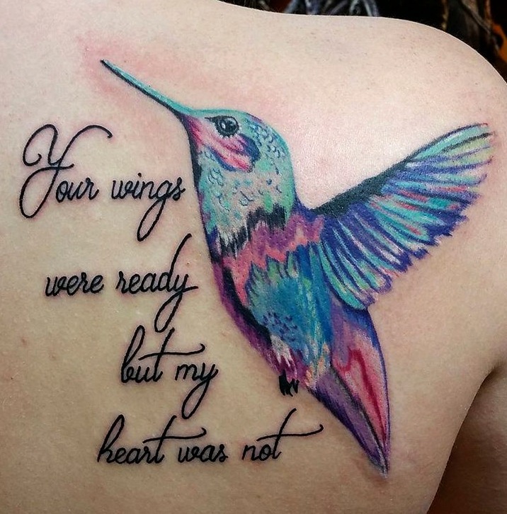 Colibrí con texto significativo