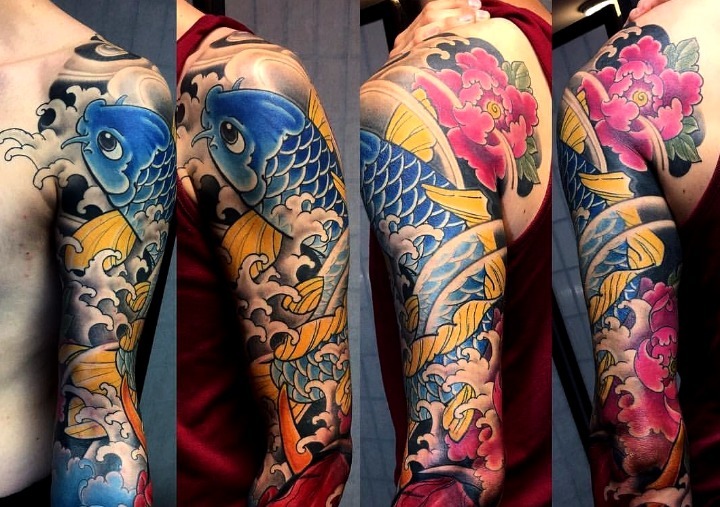 Tattoos de peces koi coloridos