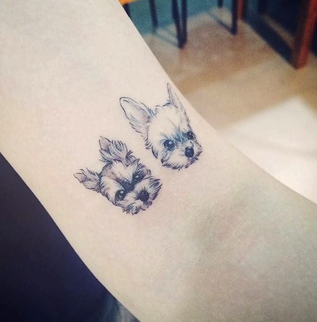Tatuaje perro minimalista