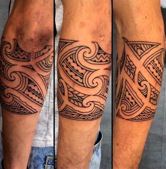 Tatuaje polinesio antebrazo