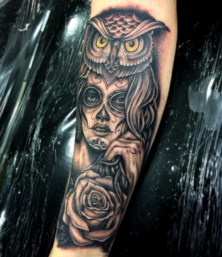 Tatuaje realista buho
