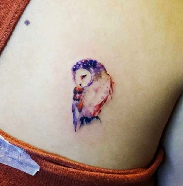 Tatuajes de búhos acuarela