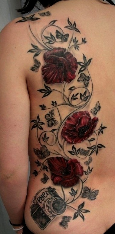 Tatuajes florales espalda