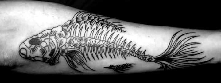 Tatuajes de esqueleto de pez