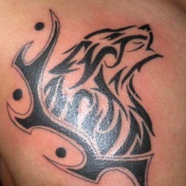 Diseño lobo tribal
