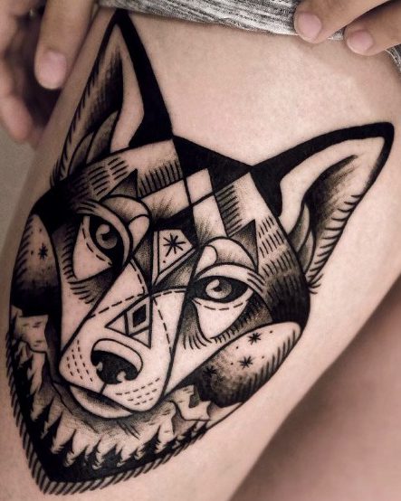 Diseño lobo geométrico