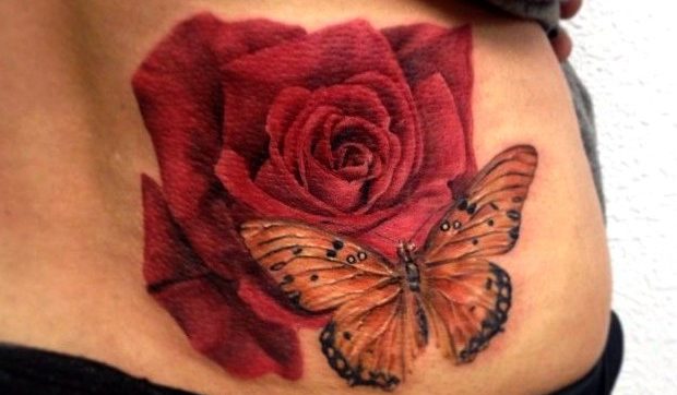 Diseño floral mariposa