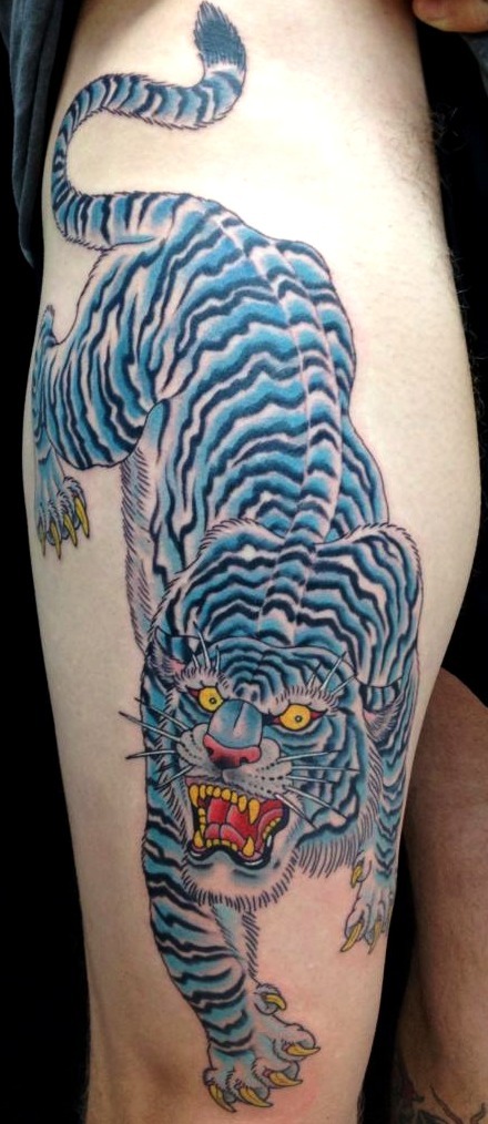 Tattoo tigre estilo japonés