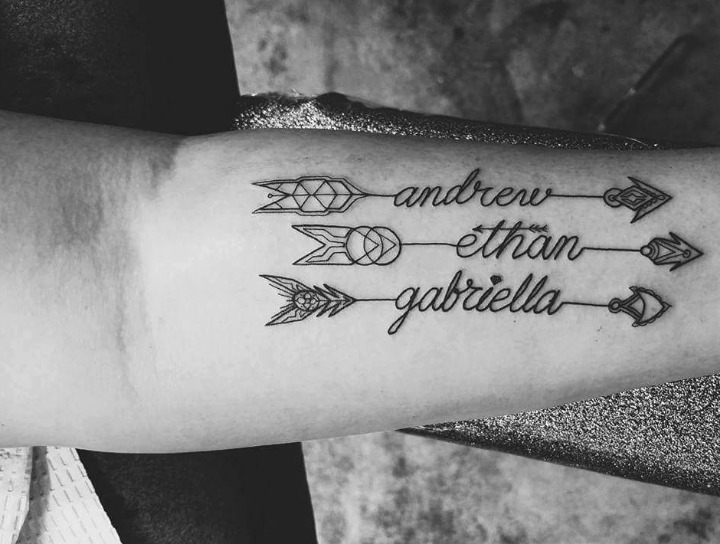 Diseño de nombre en el antebrazo