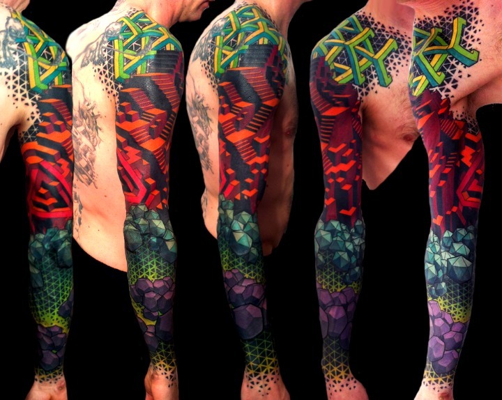 Diseño tatuaje acuarela brazo