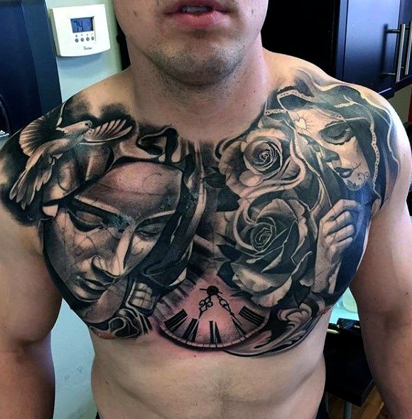 Tatuajes pecho hombre león