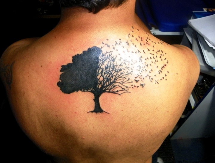 Tatuajes espalda hombres calavera